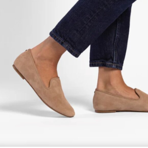 BIRDIES "Starling" Latte SUEDE Loafers Size 8 COMFORT CLASSIC NEUTRAL MINIMAL - Picture 2 of 7